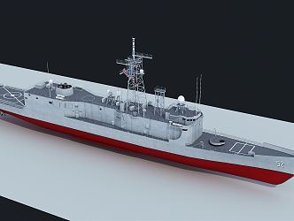 Modern Warship Frigate Perry Class 3d model