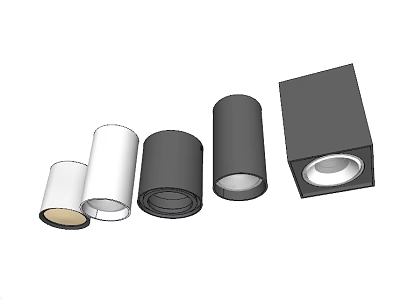 Various White And Black Downlights And Spotlights For Indoor Lighting Fixtures 3d model