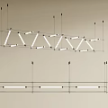 Modern Geometric Chandelier Design With Metal Frame And Linear Light Tubes