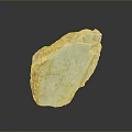 Transparent Shiny Stone with Orange Yellow Veins and Smooth Wooden Base for Home Decorative Use