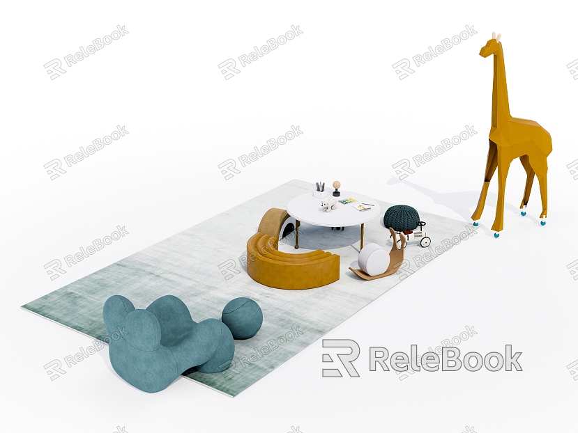 Modern Children's Desk and Chair Children's Learning Desk and Chair model