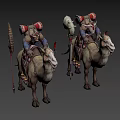 Game Movie Character Riding Fantasy Camel With Weapon And Armor