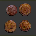 Fresh Appetizing Muffins With Red Top Yellow Filling And Powdered Sugar On Black Background