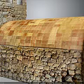 Traditional Architecture With Stone Wall And Arched Red Brick Tiled Roof