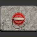 Retro Red Decorative Furniture Column With Marble Base And Circular Top