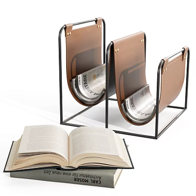 Modern Magazine Rack Iron Books Magazine Rack Ornaments Books Magazine Rack Desktop Books Jewelry Ornaments 3d model