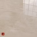 Beige Natural Texture Floor Tiles With Smooth Reflective Surface And Window Grid Reflection