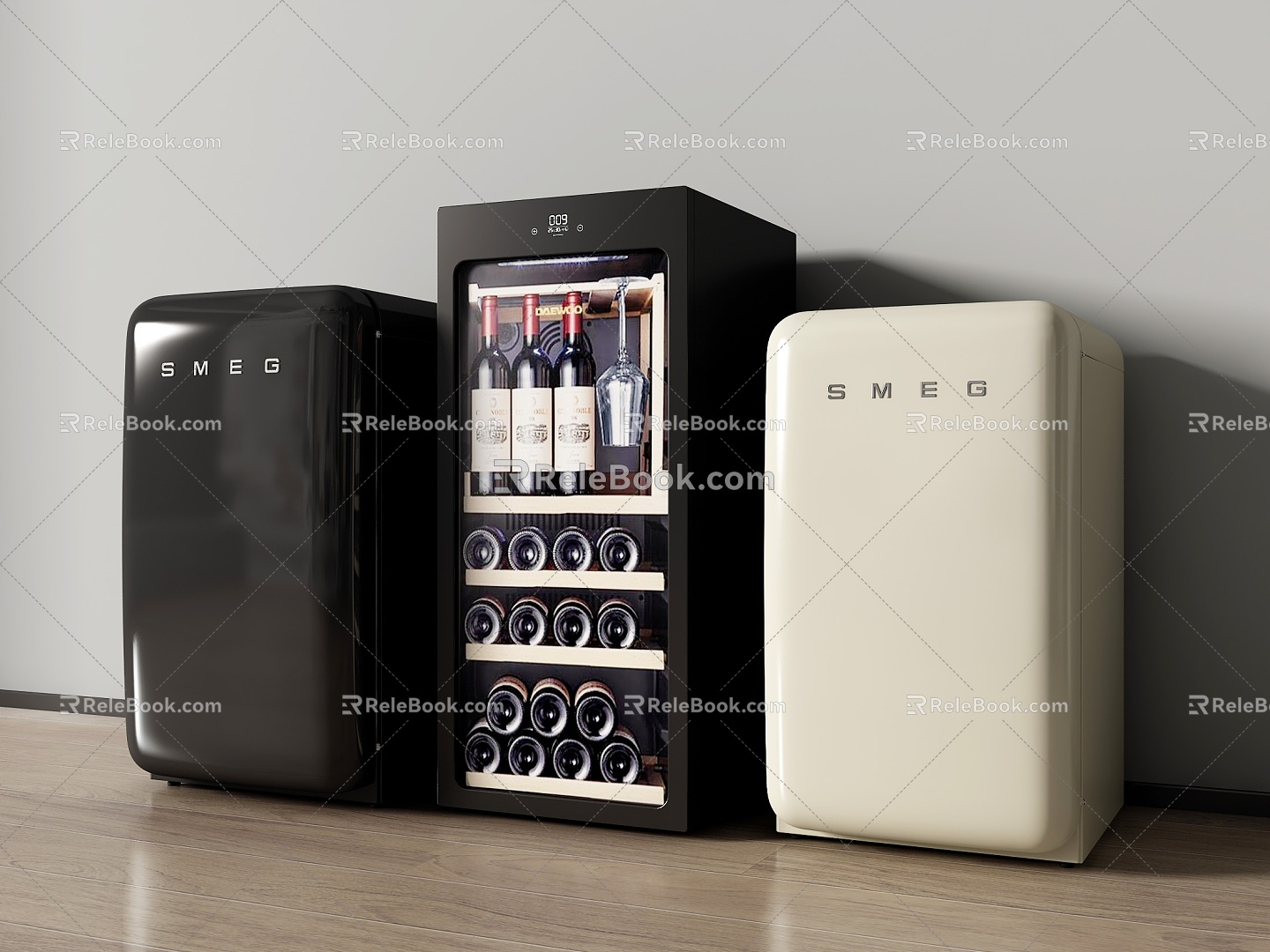 Modern Refrigerator Freezer Mini Refrigerator Ice Bar Wine Cabinet Wine Cabinet Freezer 3d model