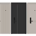 Modern Security Doors With Three Different Designs Neutral Colors And Electronic Locks 3d model