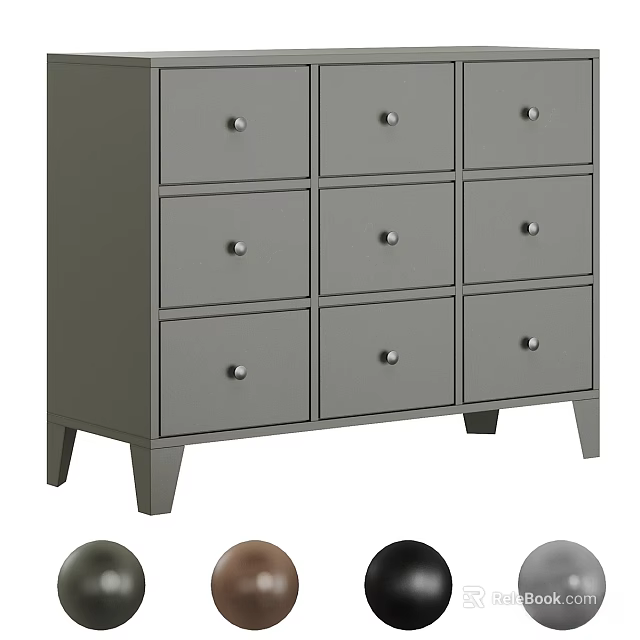 Modern Gray Entryway Sideboard Cabinet With Multiple Drawers And Color Options 3d model 