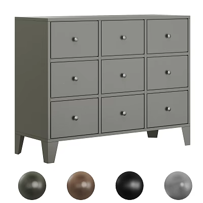 Modern Gray Entryway Sideboard Cabinet With Multiple Drawers And Color Options 3d model