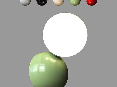 Colorful Spherical Wall Lamp Featuring Green White Gray Black Beige Red Balls 3d model