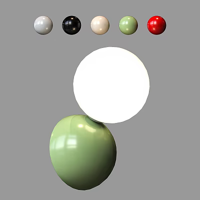 Colorful Spherical Wall Lamp Featuring Green White Gray Black Beige Red Balls 3d model