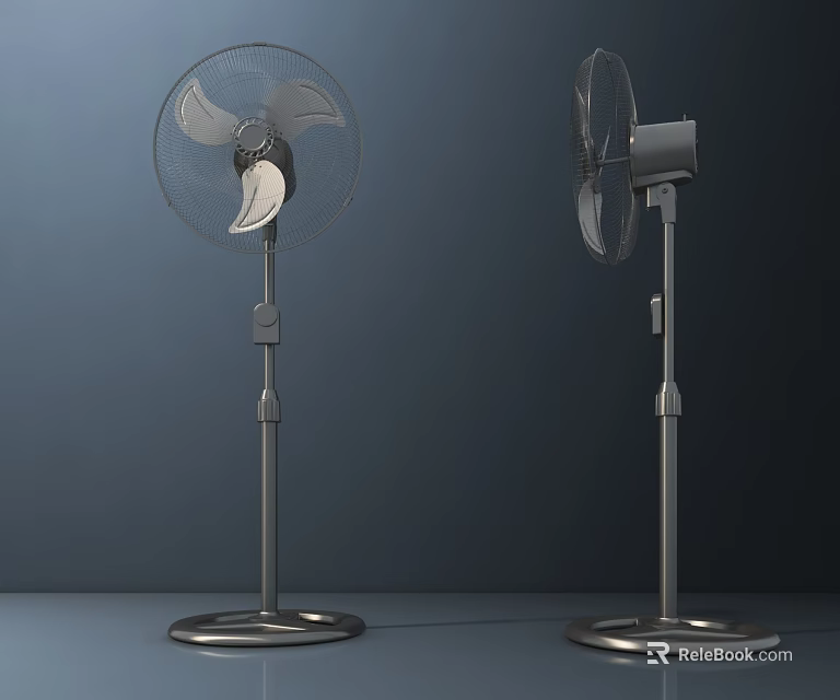 Modern Standing Air Cooler Fans With Metal Blades And Stable Base Design 3d model 