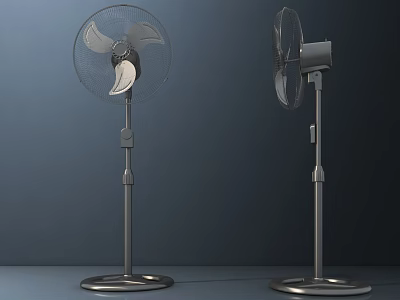 Modern Standing Air Cooler Fans With Metal Blades And Stable Base Design 3d model