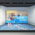 Modern Exhibition Hall Design With Digital Screens Interactive Booths And Urban Displays
