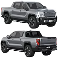 Modern Silver Electric Pickup Truck With Bold Design And Spacious Cargo Bed