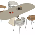 Dining Table and Chair Combination Modern Dining Table and Chair Combination 3d model
