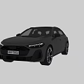 Gray Audi Avant Station Wagon With Sporty Design Front Rear View And Alloy Wheels