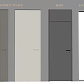 Modern Hinged Doors Featuring Minimalist Design Soundproof Function Ribbed Glass and Narrow Frame 3d model