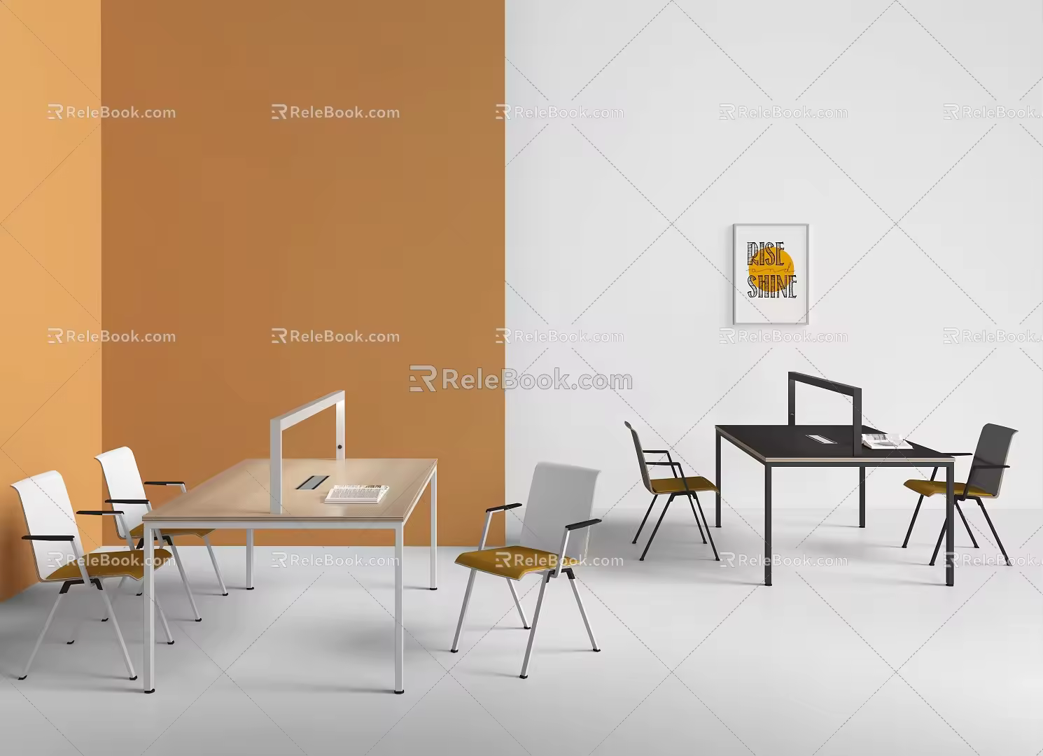 Modern Reading Tables and Chairs Office Tables and Chairs Negotiation Tables and Chairs Reading Tables Reading Chairs Nordic Simple 3d model