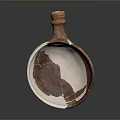 Artistic Ceramic Sculpture With Three Legs White And Brown Textured Surface Handle