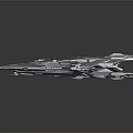 Advanced Futuristic Spaceship with Blue Lights and Streamlined Design for Space Exploration
