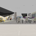 Modern Public Office Space Design With Open Workstations Ergonomic Chairs And Natural Lighting