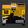 Yellow Mobile Utility Crane Vehicle With Extended Boom And Truck Chassis