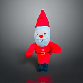 Cute Red Plush Doll Featuring Santa Hat White Beard And Black Shoes
