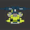 Sleek Modern Table Displaying Yellow Blue White Lego Model On Smooth Surface
