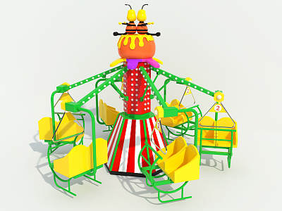 Modern Amusement Equipment Bees Bicycle Amusement Equipment Bees Lunar Car Cycling 3d model