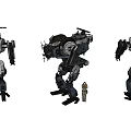 Giant Sci Fi Mech Game Movie Characters With Human Figure And Futuristic Design
