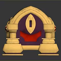 Elegant Golden Red Decorative Household Item With Gemstone Accent And Sturdy Base