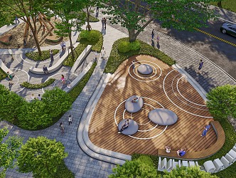 Modern Park Pocket Park Corner Park 3d model