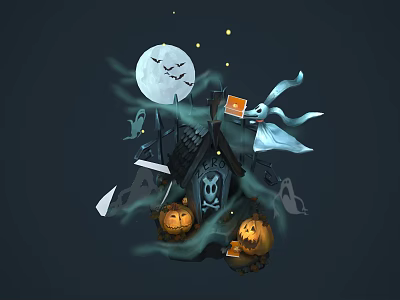 Modern Cartoon Scene Cartoon Christmas 3d model