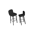 Modern Bar Stool Bar Stool Without Armrest Solid Wood Bar Stool 3d model