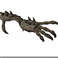 Animal Claw With Spiked Projections And Rough Textured Surface Design