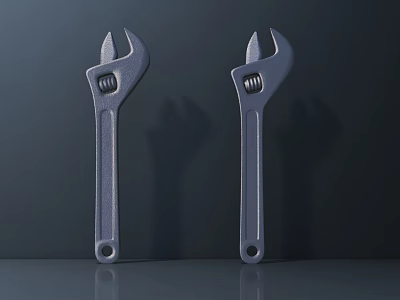 Two Durable Adjustable Wrenches Professional Hardware Tools For Repair Work 3d model