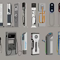 Car Electric Vehicle Charging Stations With Various Types And Modern Designs