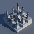 Various Lighthouse Style Outdoor Lights With Decorative Stone Bases For Garden Landscape
