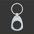 Shiny Silver Metal Keychain With Circular Ring And Teardrop Design