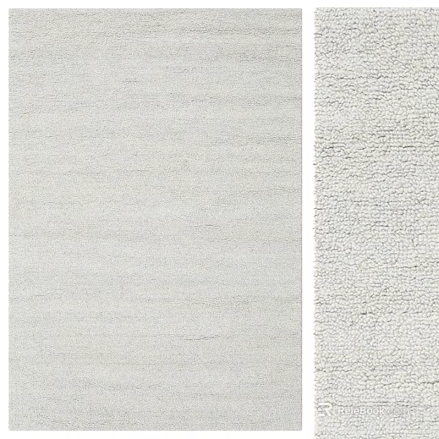 Light Gray Square Rug With Soft Woven Texture For Modern Home Decor 3d model