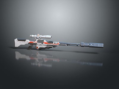 Sniper rifle sight sniper rifle sci-fi sniper rifle semi-automatic rifle combat rifle 3d model