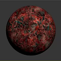 Decorative Red And Green Marbled Sphere With Polished Surface Design