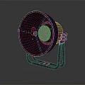 Industrial Heavy Duty Spotlight With Metal Frame And Grid Front Panel Stand Mounted Round Design
