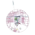 Cartoon Scene With Futuristic Vehicles Transparent Roof White Frame Blue Lights Trees And High Rises