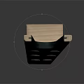 Wooden Household Item Holder With Light Wood And Black U Shaped Design For Home Use