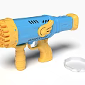 Blue And Yellow Electric Toy Bubble Gun With Accessory