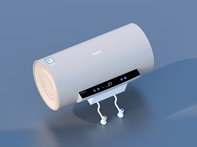 Haier White Electric Water Heater With Digital Display And Control Panel 3d model